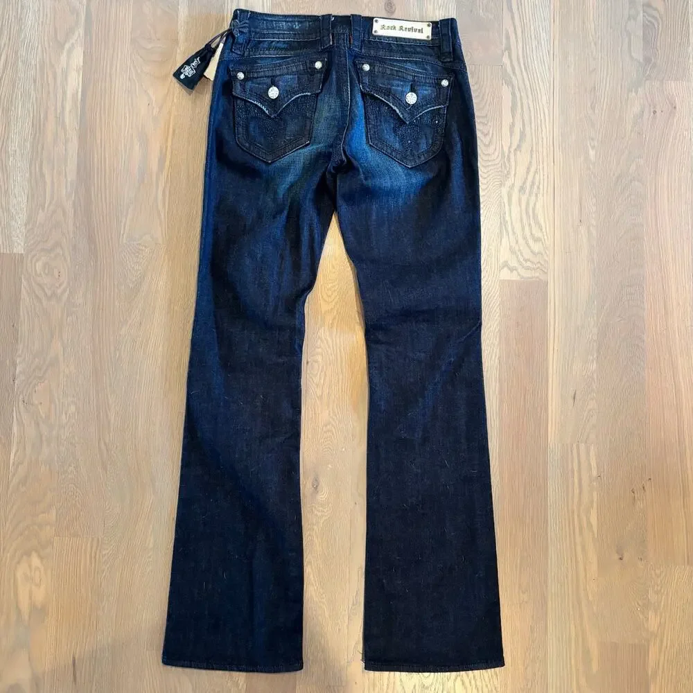 NWT Rock Revival Heather Bootcut Jeans Low Rise Y2K Rare 2010s Womens Size 30 - Picture 4 of 12